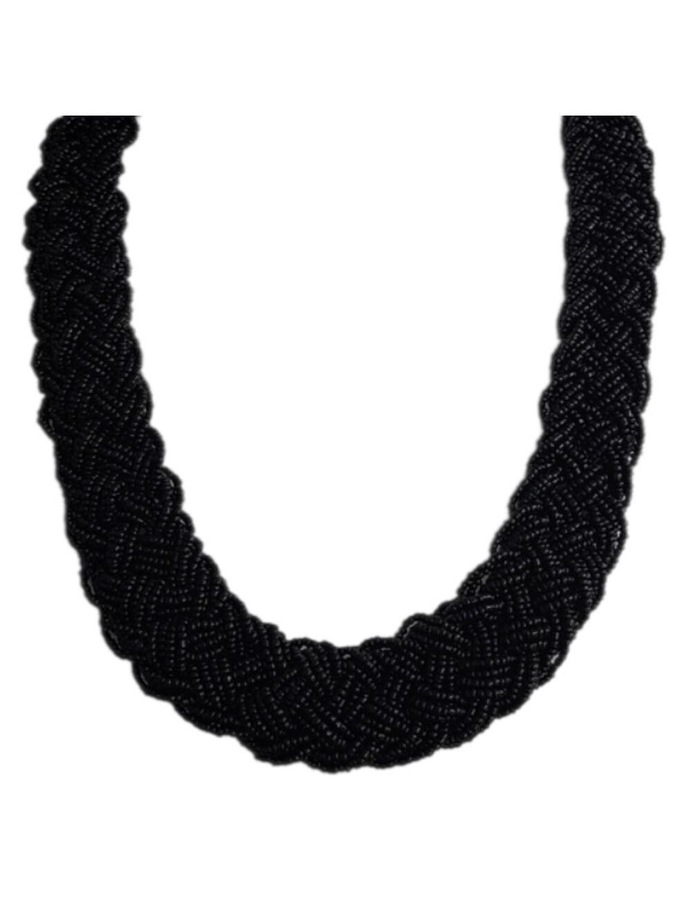 Elegant Black Beaded Necklace